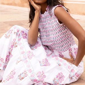 OLIPHANT POSEY PRINT MAXI DRESS LILAC AND WHITE SIZE SMALL